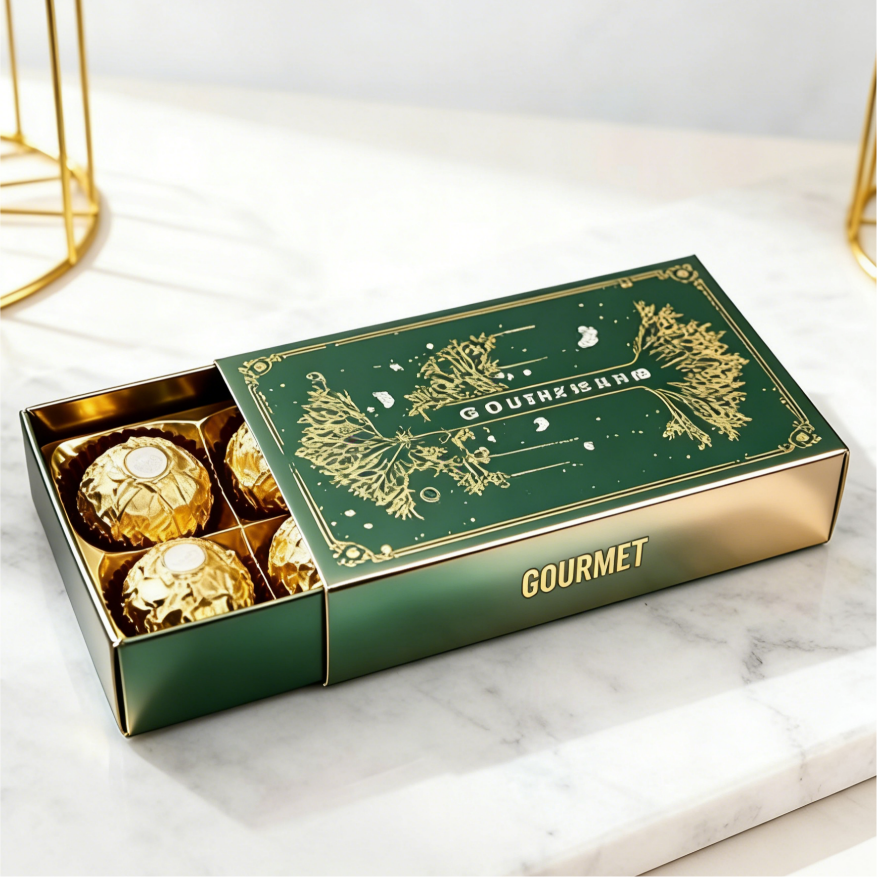 Opakowania na niestandardowe pudełka czekoladowe z wytłaczanymi wzorami, bezpieczne dla żywności, opakowania w formie szuflady