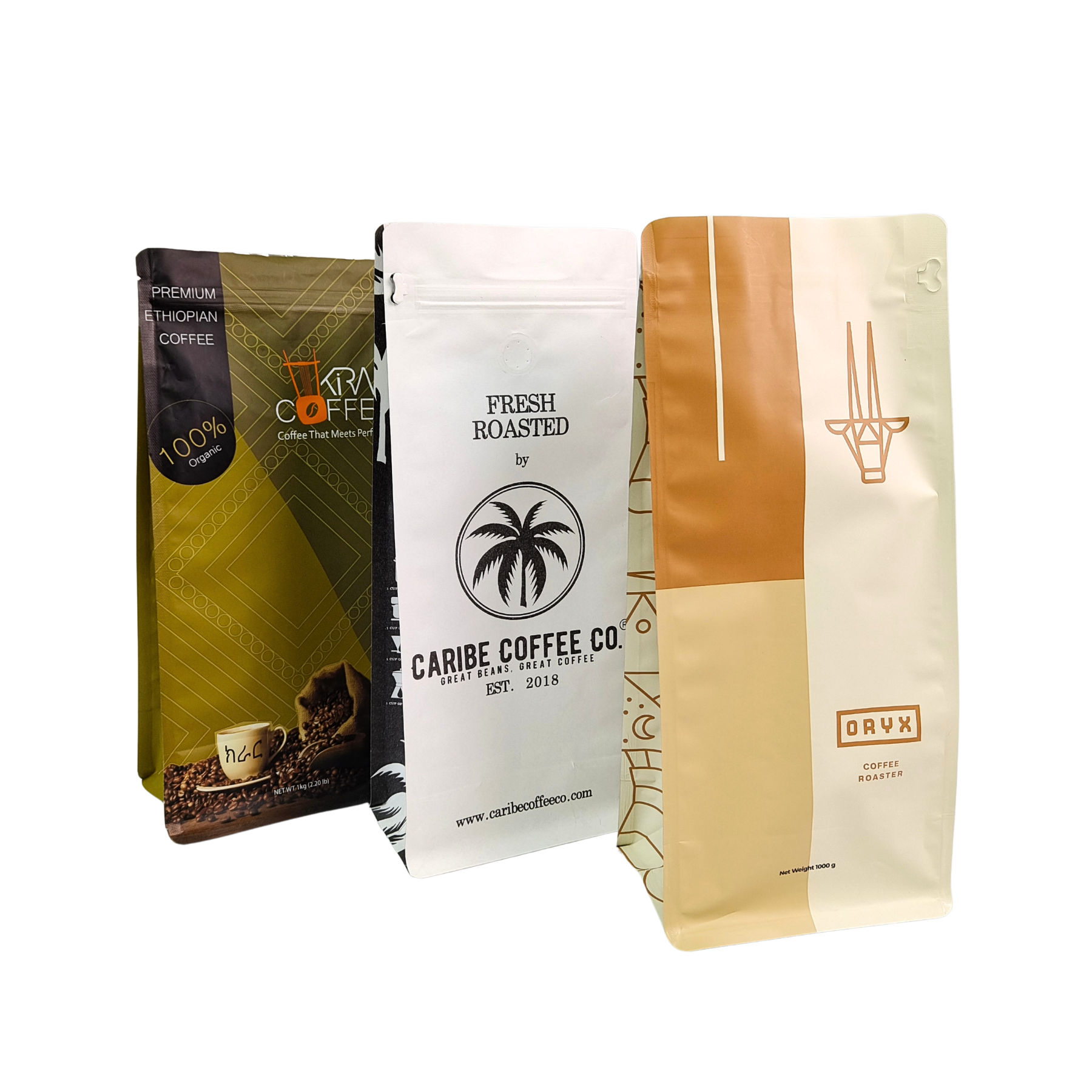 Wodoodporna torba stojąca o zapachu spożywczym, 120 mikronów, do pakowania kawy i przekąsek