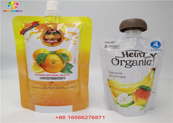 Wielokrotnego użytku Torby z płynną wylewką, Torebki Stand Up z nakrętką do soku Doypack Foil