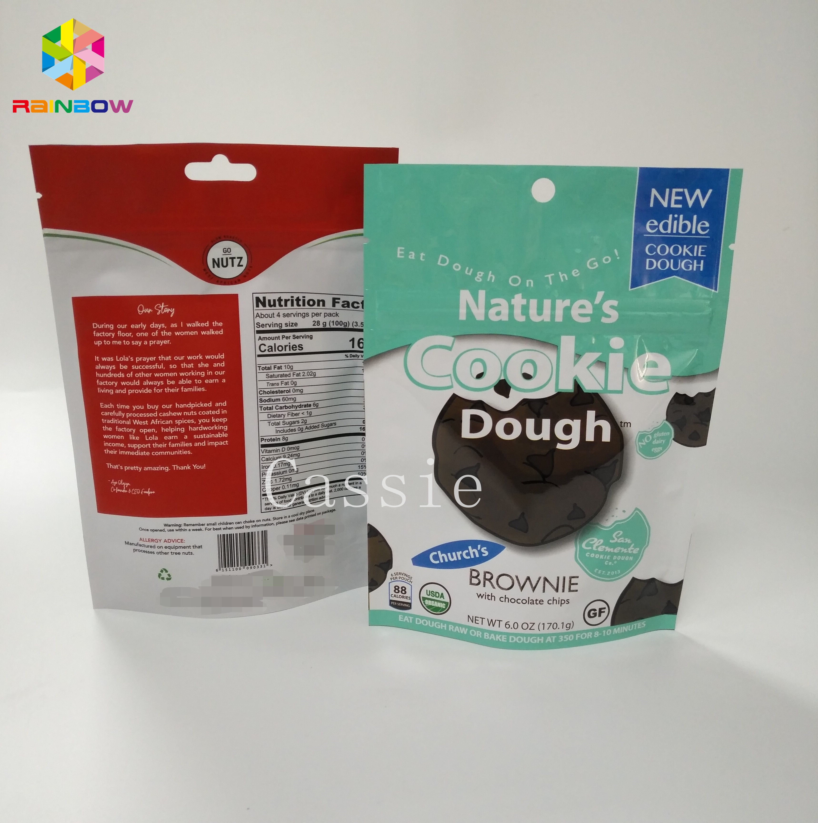 Niestandardowe torby do pakowania przekąsek Ciasteczka odporne na zapach Stojak na etui Z Ziplock