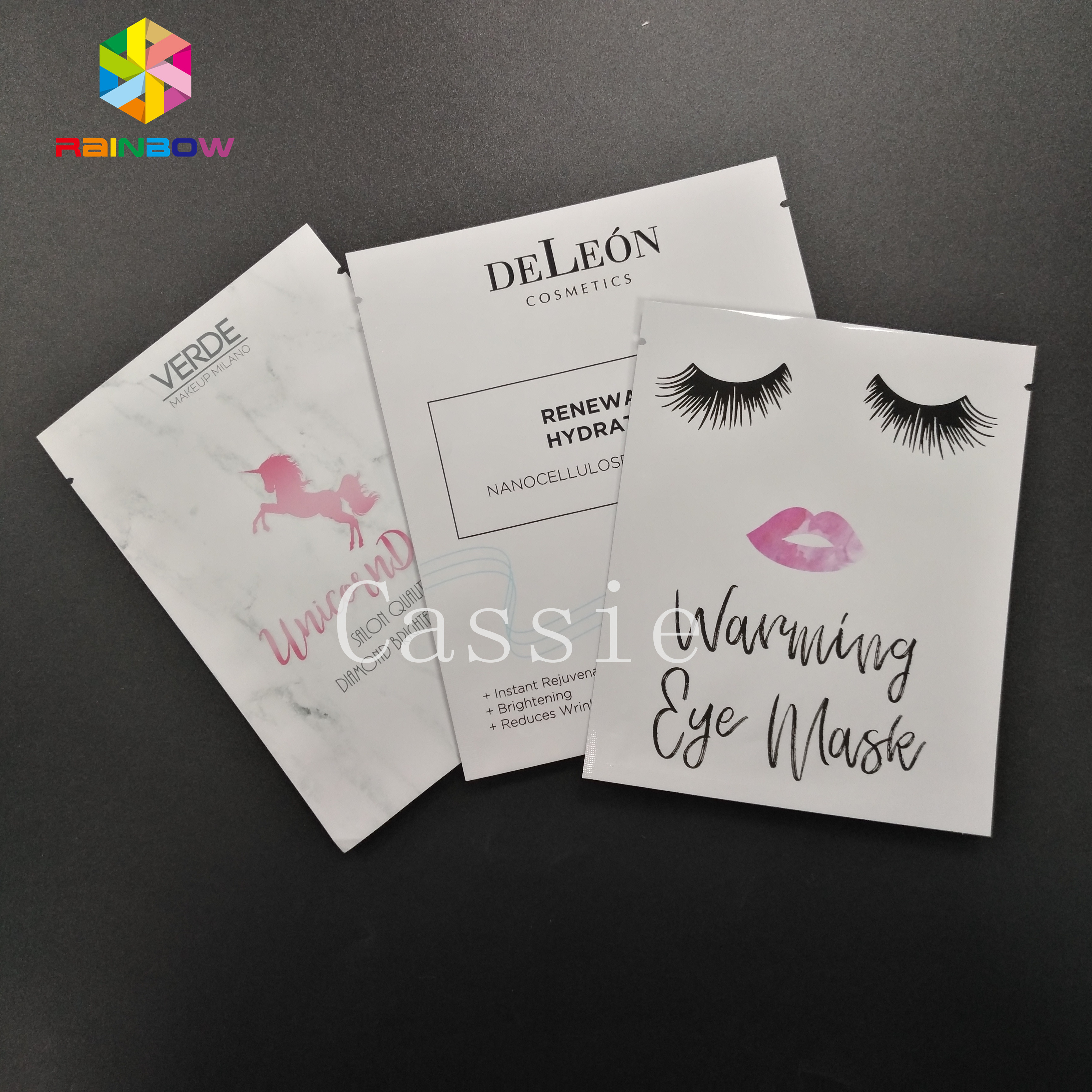 Niestandardowe torebki uszczelniające Kosmetyczna folia aluminiowa Pakowanie próżniowe laminowanej maski na twarz