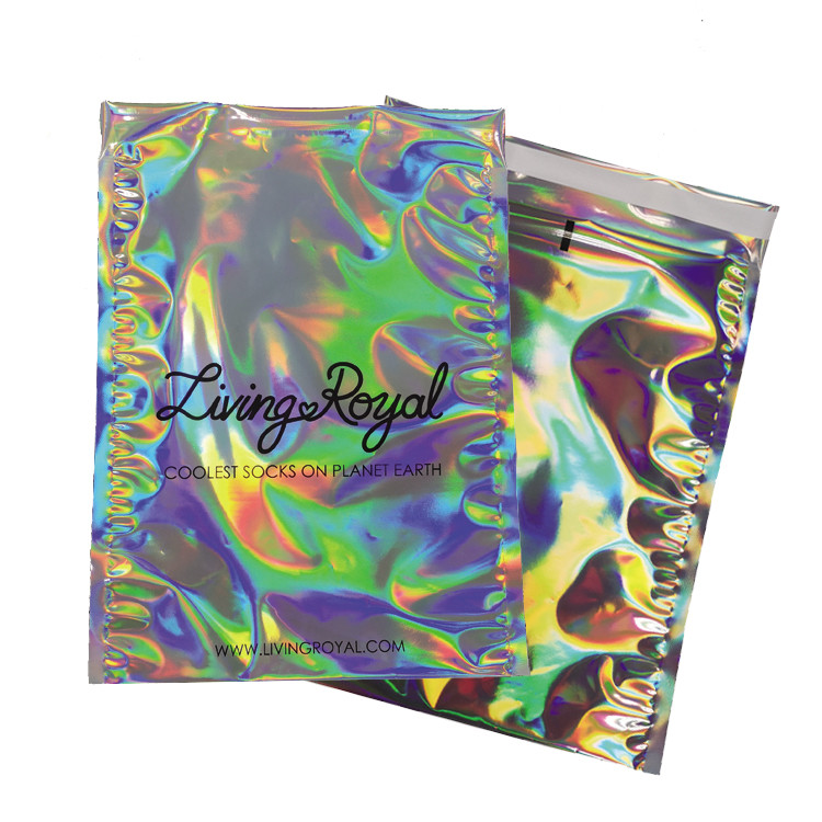 Wodoodporne błyszczące, metalowe torby z folii aluminiowej Holographic Mailer Pac