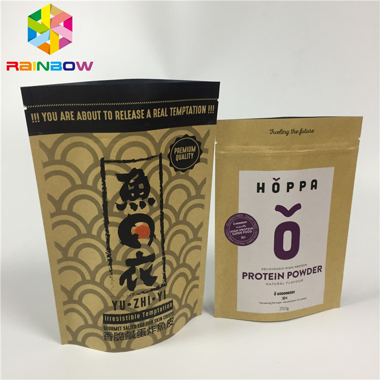 Kraft Paper Ziplock Stand Up Pouches Folia aluminiowa Self Stand Odporność na wilgoć do orzechów Snack