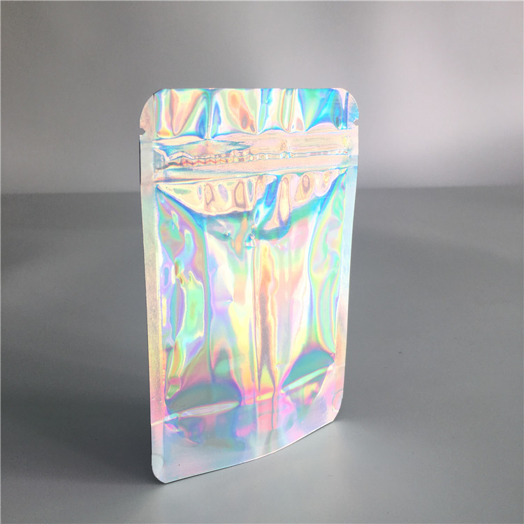Opalizujące przezroczyste przednie torby z folii aluminiowej Ziplock Hologram do rzęs / pędzla