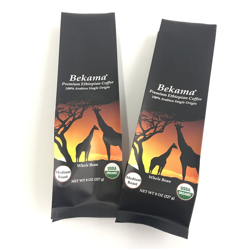 Dostosowane torby pokrowiec z zamkiem błyskawicznym Klin boczny Opakowanie kawy CYMK Kolor