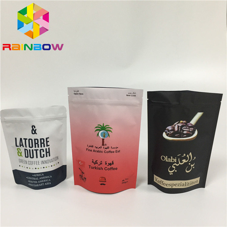 Wklęsłodruk Stand Up Zipper Pouch Tear Notch Line Zip Lock Laminowana folia