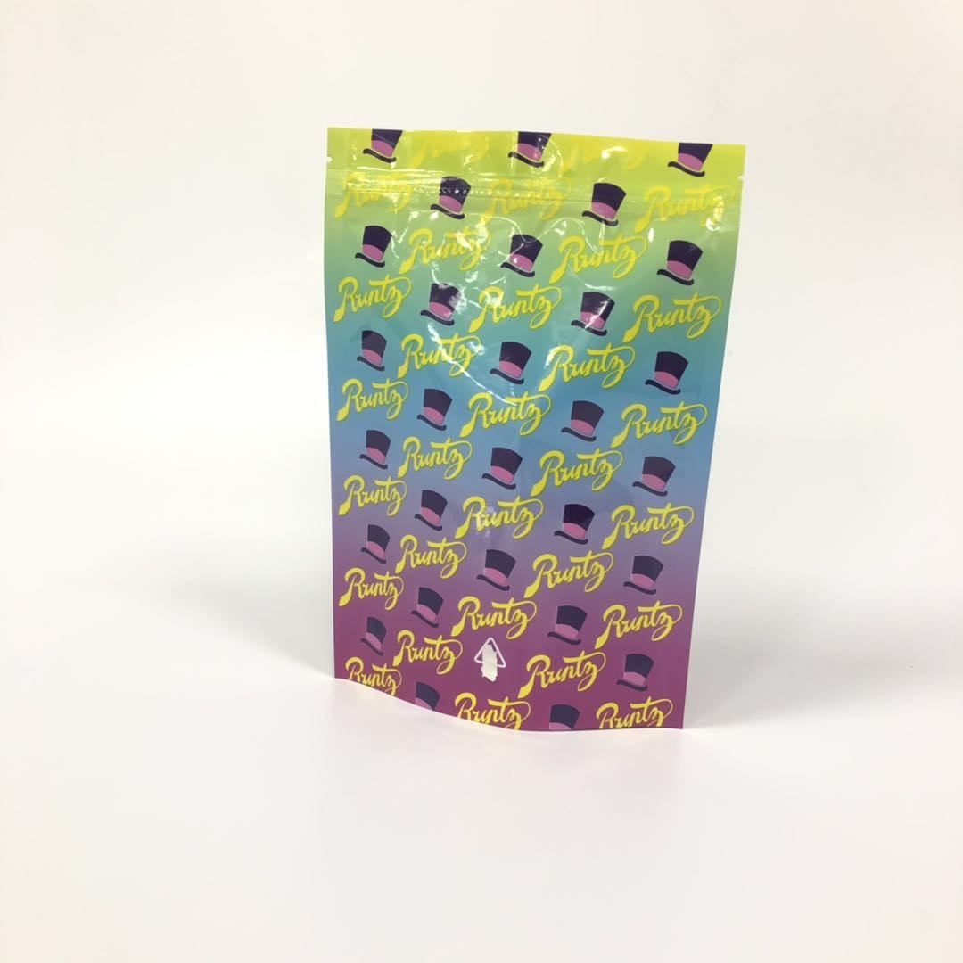 Stand Up Herbal Incense Packaging Holographic Laser Film Runtz Bags Z Ziplock