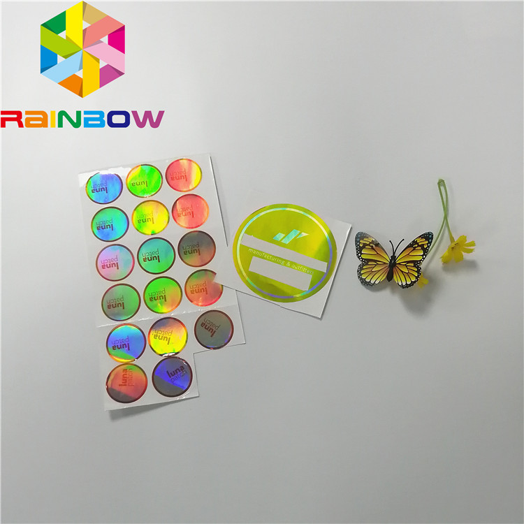Nadruk samoprzylepny termokurczliwy Custom Reflection Etykieta Rainbow Holograficzny
