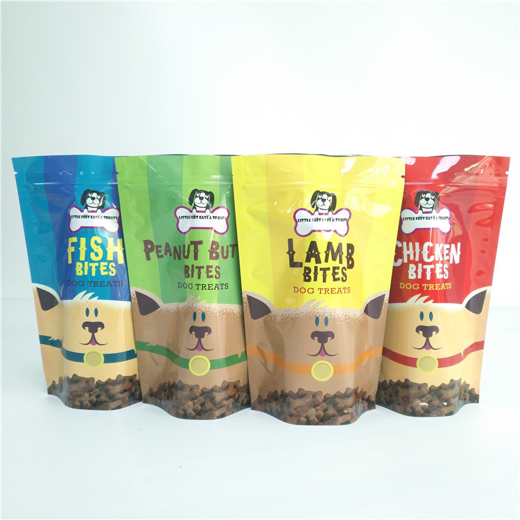 Dog Treat Storage Bag Torba na karmę dla zwierząt Laminowana plastikowa torebka próżniowa wielokrotnego użytku