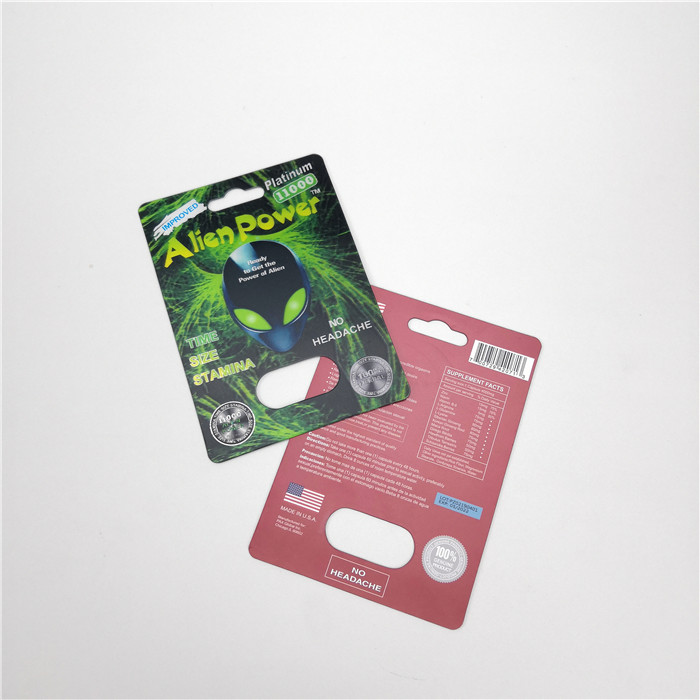 Zwiększa popęd seksualny Blister Paper Alien Power / Swag Capsules Packaging