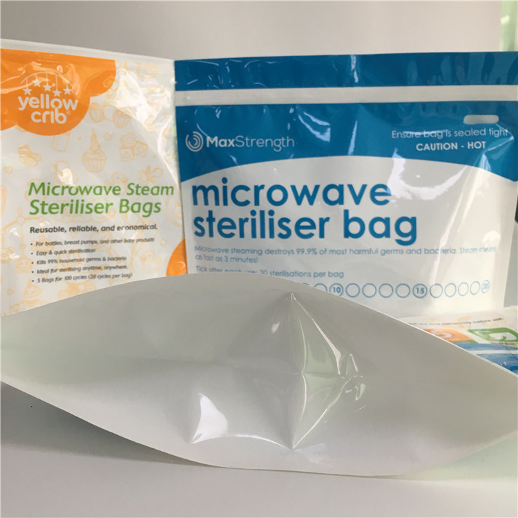 Ziplock Mikrofalowe worki z dolnym klinem Błyszczące Stand Up Plastic Sterylizator Retortowy Etui