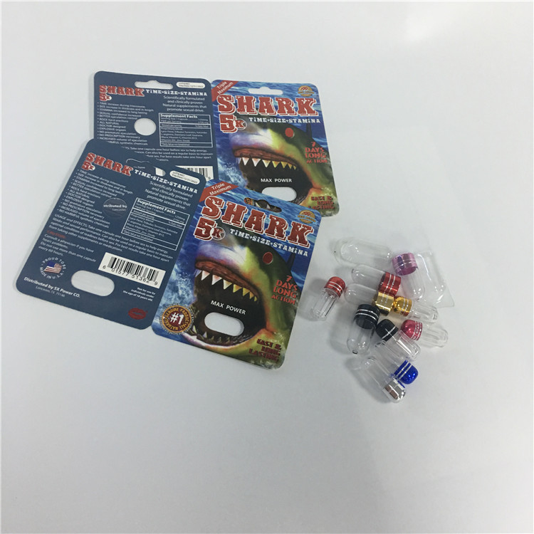 Nosorożec Male Enhancement Pigułki Kapsułki Opakowania Pudełka Blister Shark Paper Cards