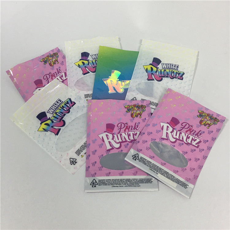 Odporne na otwarcie przez dzieci zamykane torby plastikowe Błyszczące opakowanie Runtz Ciasteczka Ziarno Zapach