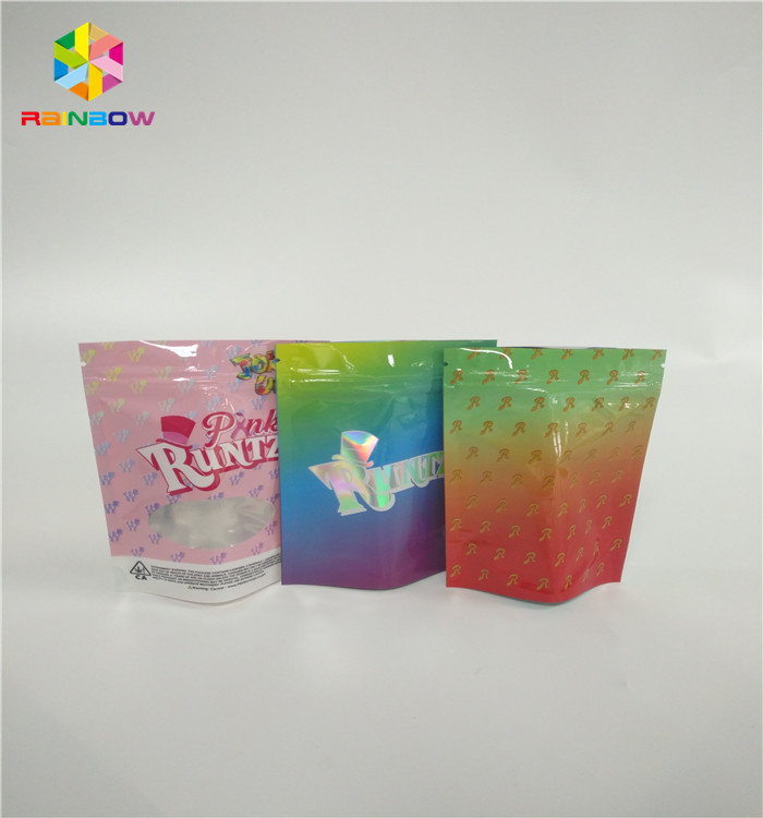 Zabezpieczone przed dziećmi 3.5g stojące torby z zamkiem błyskawicznym Dostosuj wydruk Runtz Pack Odporny na zapachy