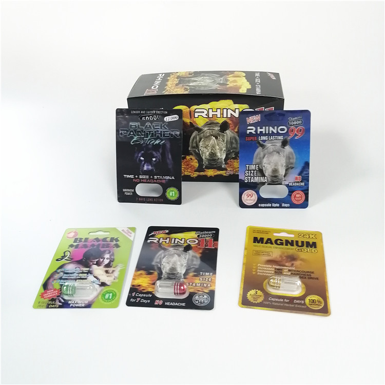 Tabletki wzmacniające seksualność Opakowanie blistrowe Seria Rhino na proszek w kapsułkach Sex Capsule