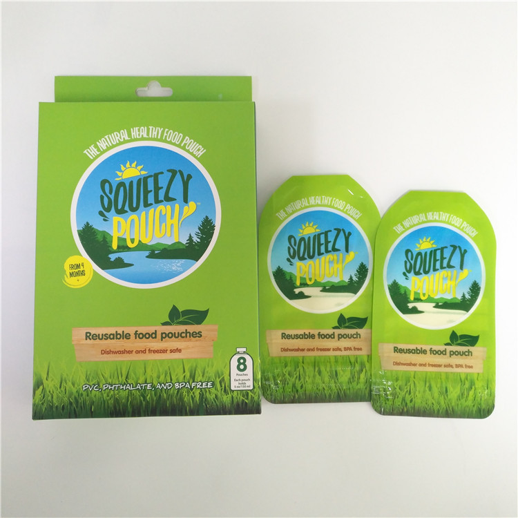 Opakowanie z wylewką wielokrotnego użytku Opakowanie wolne od BPA Niestandardowy nadrukowany podwójny zamek błyskawiczny z dyszą