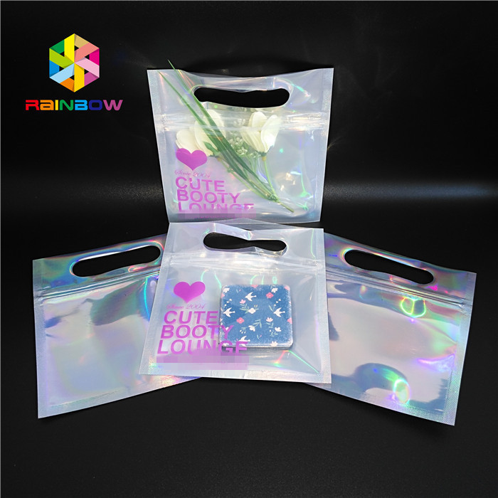 Odzież do bikini Plastikowa torebka Opakowanie Hologram Materiał 3D Stand Up Bag z zamkiem