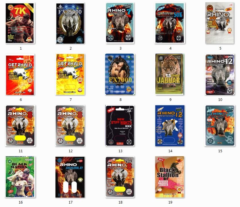 Wytrzymałe opakowanie z blistrami Mamba / Magnum 25k / Stiff Rox Rhino 69 Pudełko na kapsułki