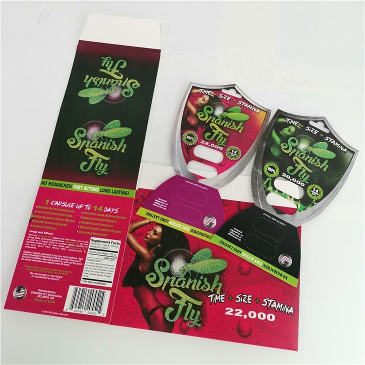 Tabletki wzmacniające męskie Opakowanie blistrowe Karta papierowa na kapsułki D2 Sex Pill