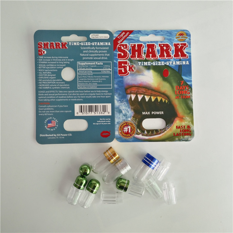 Papierowe opakowanie blistrowe Opakowanie męskie tabletki zwiększające z plastikową kulką