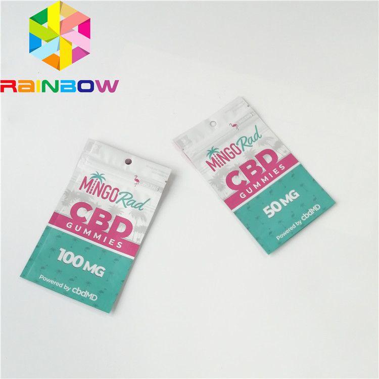 Woreczki plastikowe do recyklingu Opakowanie Gumowa torebka cukierkowa Ziplock CBD Druk wklęsły