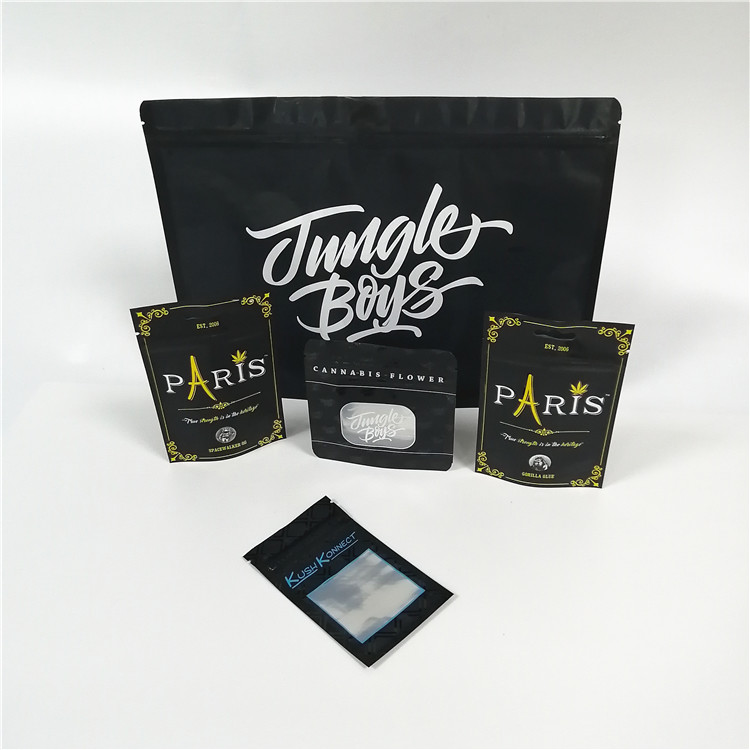 Cyfrowa drukowana torebka stojąca CBD Zapachowe opakowanie chwastów z przezroczystym okienkiem