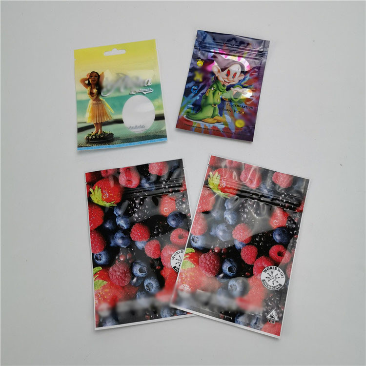 Plastikowe torebki CBD Opakowanie Folia aluminiowa Odporne na dziecko torby z zamkiem błyskawicznym