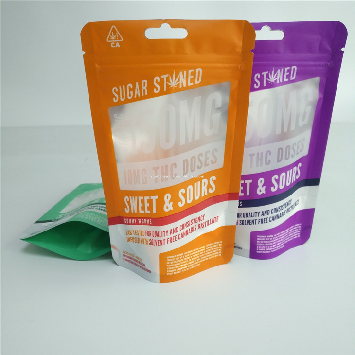 Druk cyfrowy 3.5g 7g 14g 28g Gummy Herbal Weed Bag