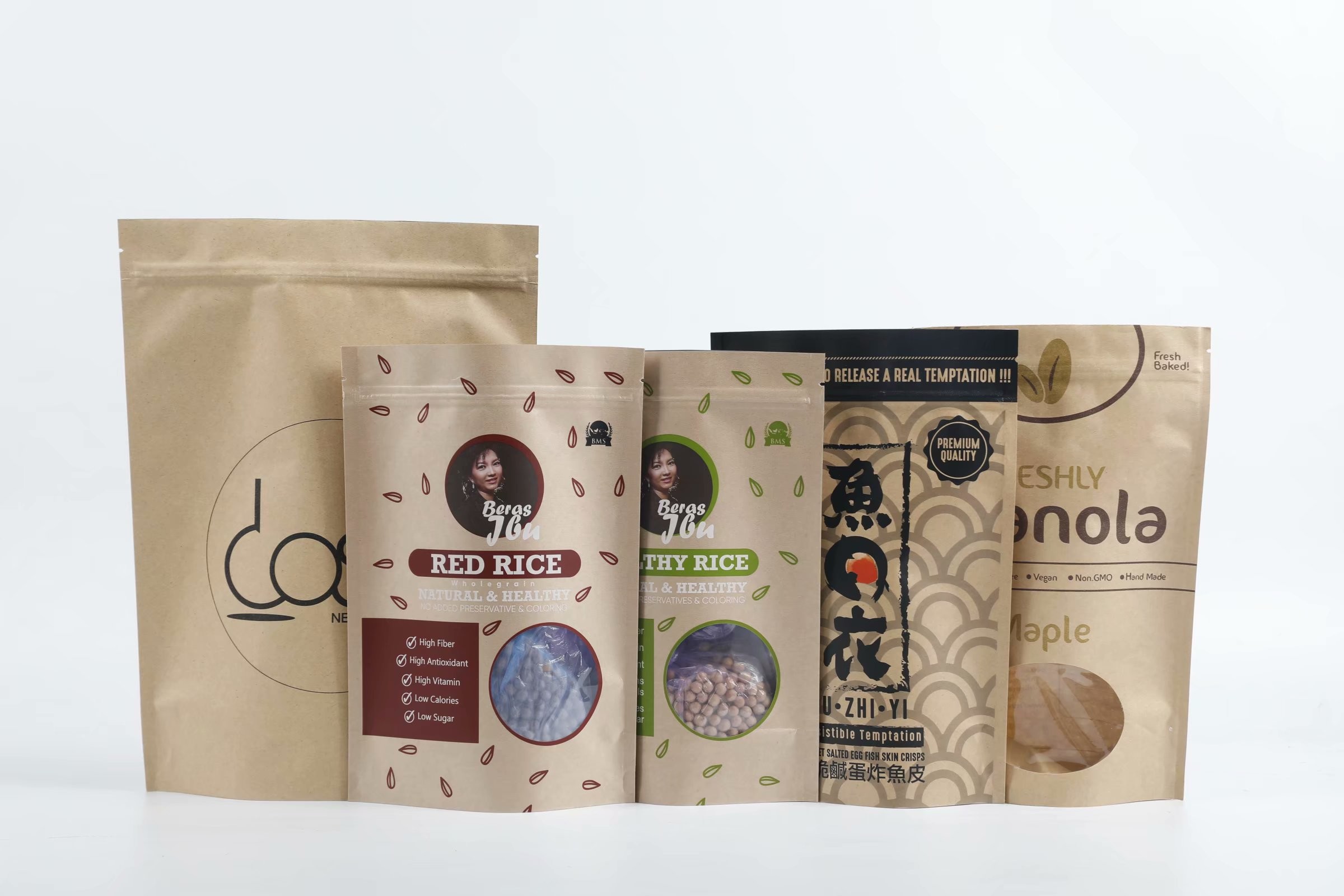 Odporne na wilgoć ciasteczka Stand Up Kraft Paper Pouch