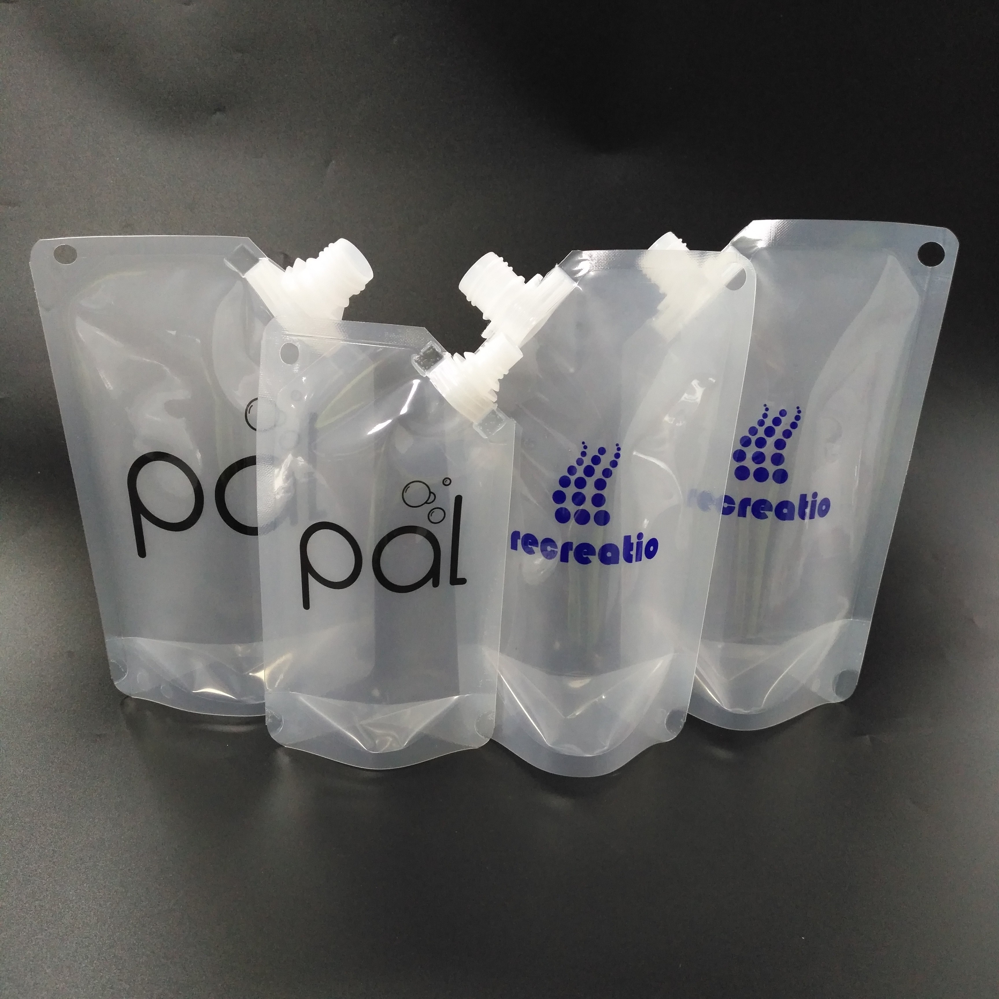 Strong Sealing Transparent 1000ml Drink Stand Up Pouches