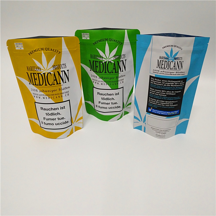 Folia z chwastów CBD Mylar Plastikowa torebka stojąca Hermetyczna, odporna na zapach