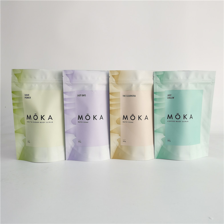 Woreczek do peelingu ciała Stand Up Ziplock Worek do pakowania soli do kąpieli z folią w środku