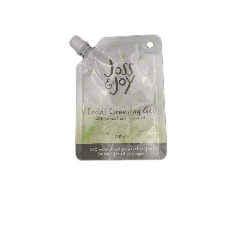 Kolorowe stojące niestandardowe opakowanie z nieregularną wylewką z folią