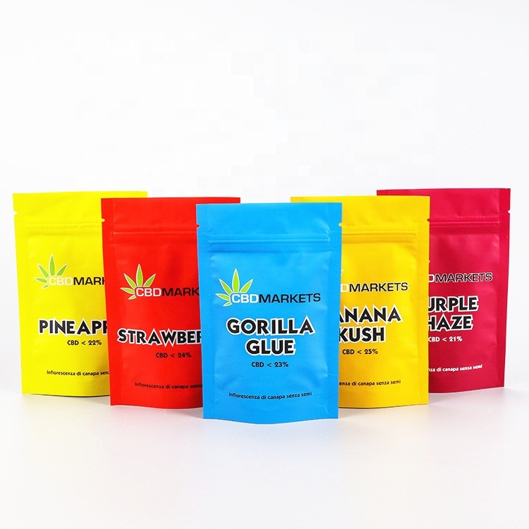 Woreczek do wielokrotnego zamykania Weed CBD VMPET 180mic Mylar Stand up Pouch