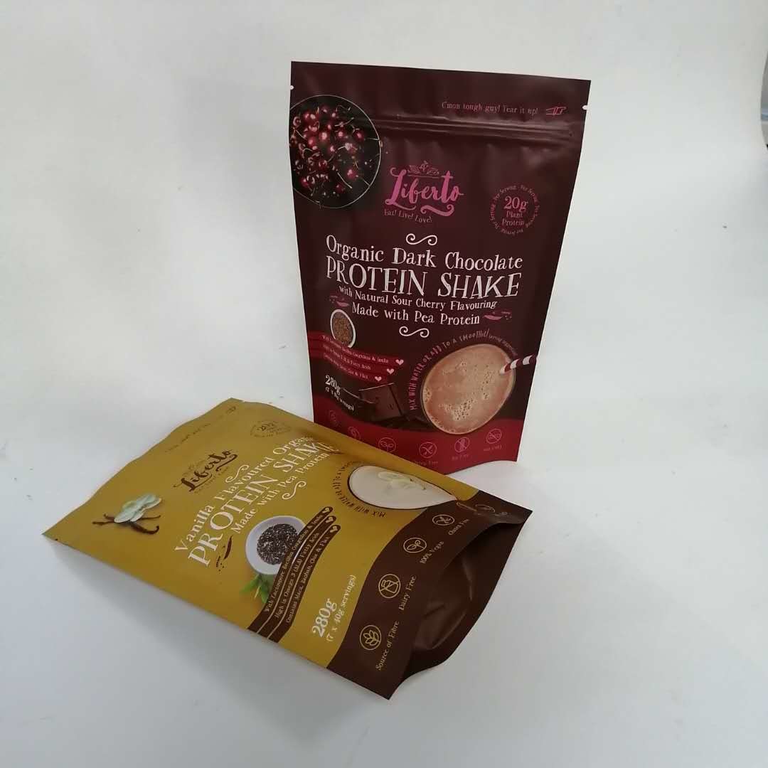 120 mikronów Stand Up Matte Protein Powder Mylar Zip w saszetkach