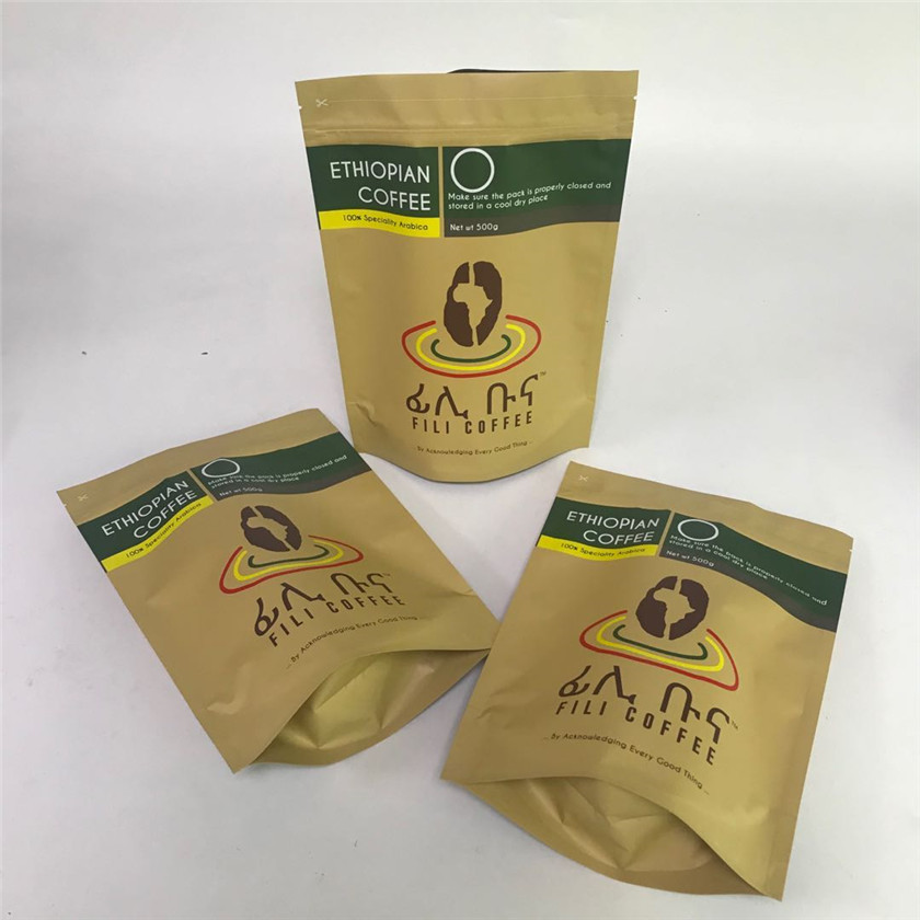 Matowe wykończone torby z folii aluminiowej MOPP VMPET na ziarna kawy