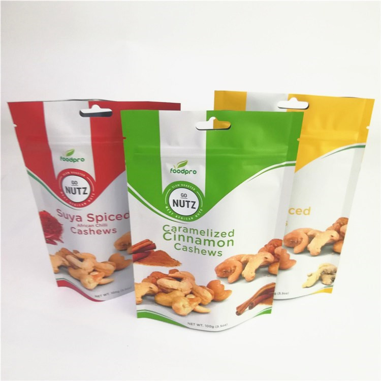 Matowa folia aluminiowa Niestandardowe woreczki stojące z zamkiem błyskawicznym