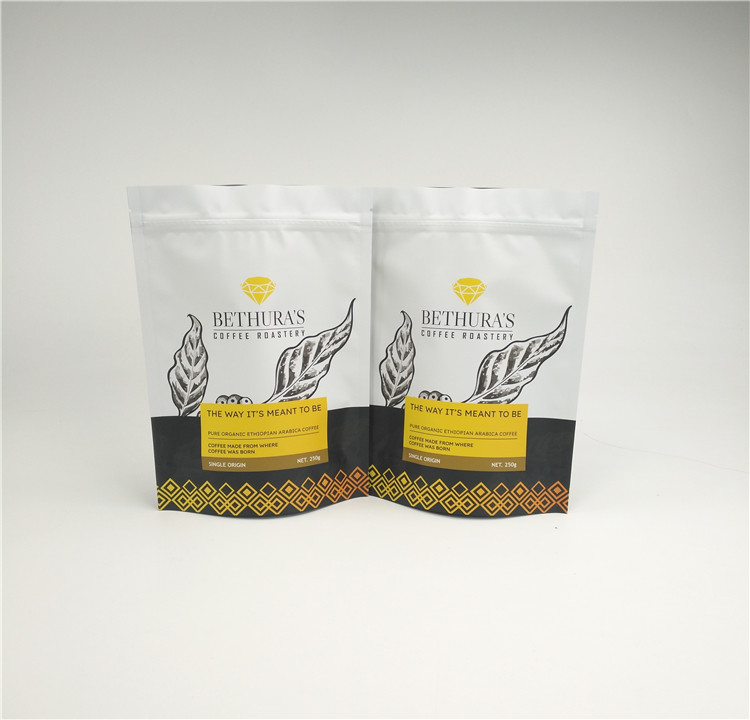 140mic MOPP Mylarowa torba wielokrotnego użytku z bocznym klinem na ziarna kawy