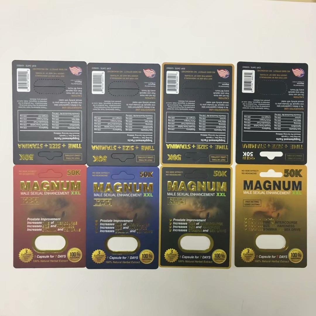 Dostosowane cztery kolory kart papieru Magnum Pudełka papierowe do pakowania kapsułek z pigułkami