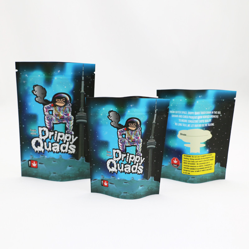 Foliowy zamek błyskawiczny odporny na zapachy CMYK Mylar worek do pakowania chwastów