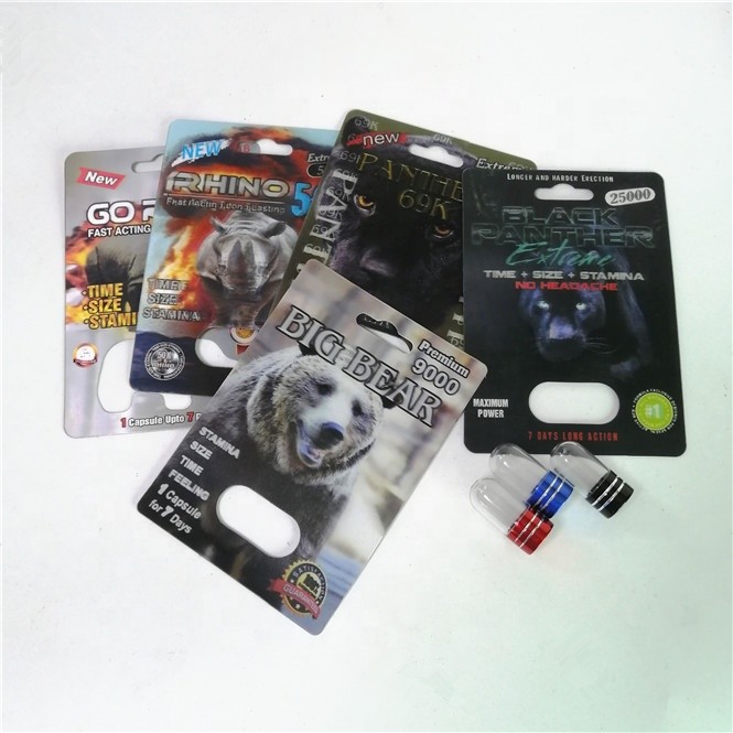 Rhino 99 500K Enhancement Pills Opakowania Karty Druk na jedwabiu