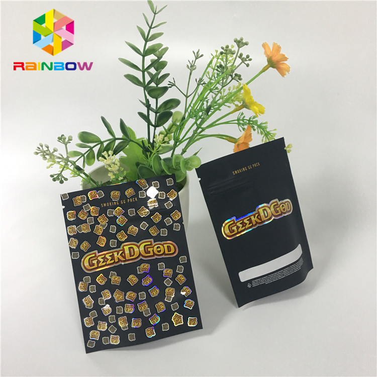 Plastikowe Mylar Ziplock Niestandardowe woreczki stojące 150 mg Czarny mat