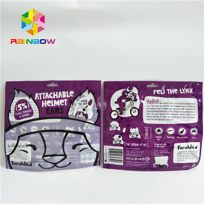 Trzy boczne zamknięte, małe niestandardowe opakowanie z nadrukiem z przezroczystym oknem przednim