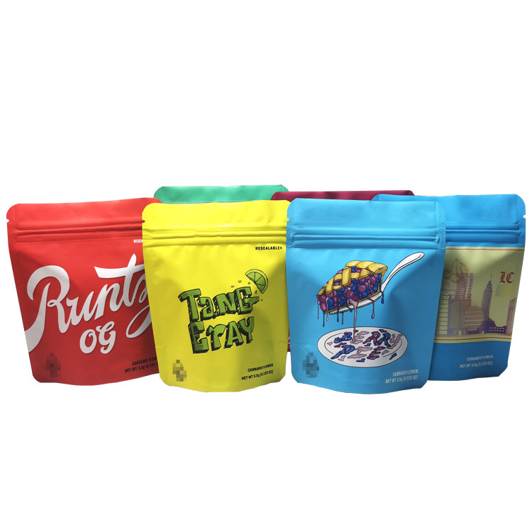 3,5g 7g 14g 1 uncja 1lb Premium Flower Etui Niestandardowe drukowane foliowe laminowane opakowanie foliowe Mylar Odporna na zapach torba z zamkiem błyskawicznym