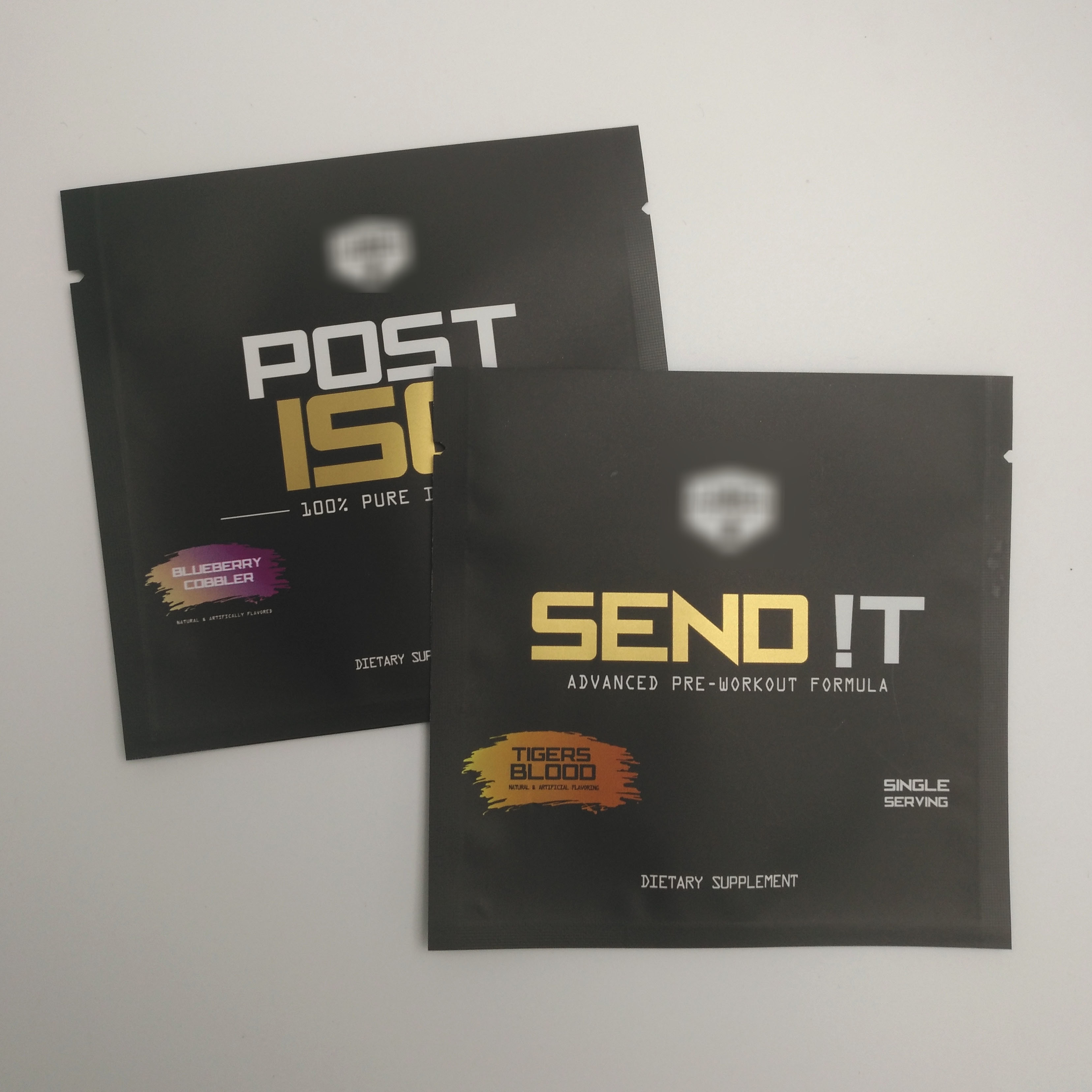 Torebka kosmetyczna ze złotym nadrukiem, mała saszetka z folii aluminiowej Plastikowa zgrzewana przekąska Trzy boczne zgrzewane torby