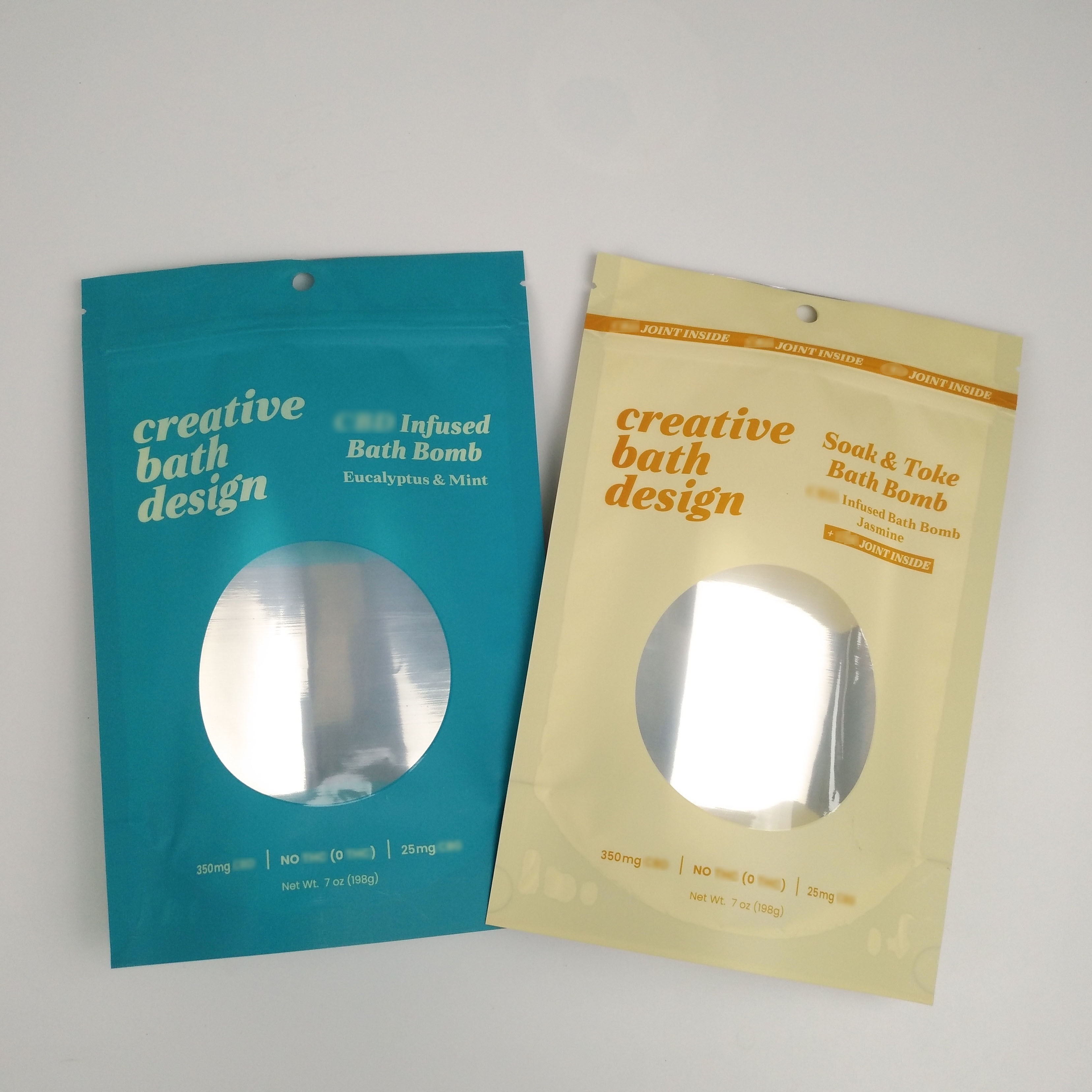 Worki z przezroczystą hurtową odporną na zapachy Przechowywanie żywności Aluminiowe, ponownie zamykane torby mylarowe Folia stojąca woreczek z przezroczystym okienkiem