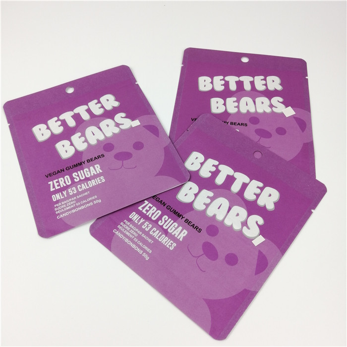 Ciasteczka Gummy CBD Edibles Bear Zipper Folia Pokrowiec MOPP 200 mikronów