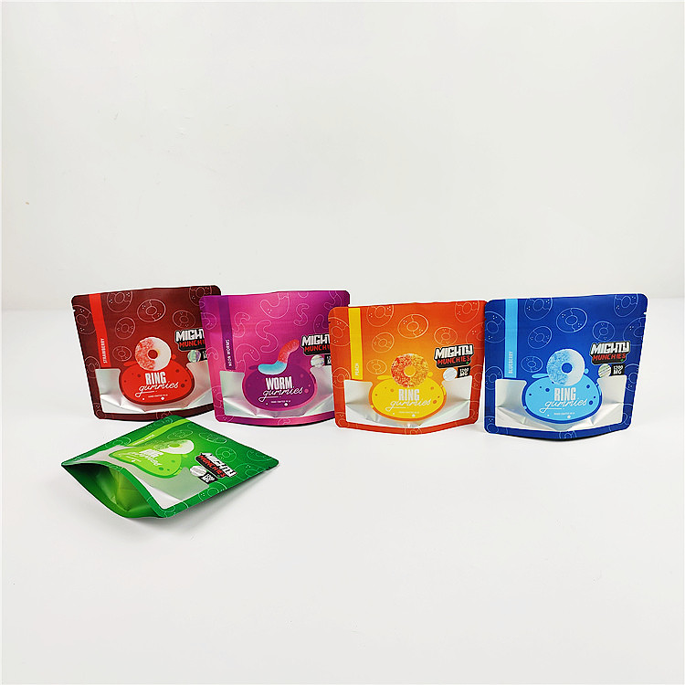 3.SA8000 QS CBD Druk wklęsły Woreczki odporne na zapach 100mic Matte Clear Mylar Bags