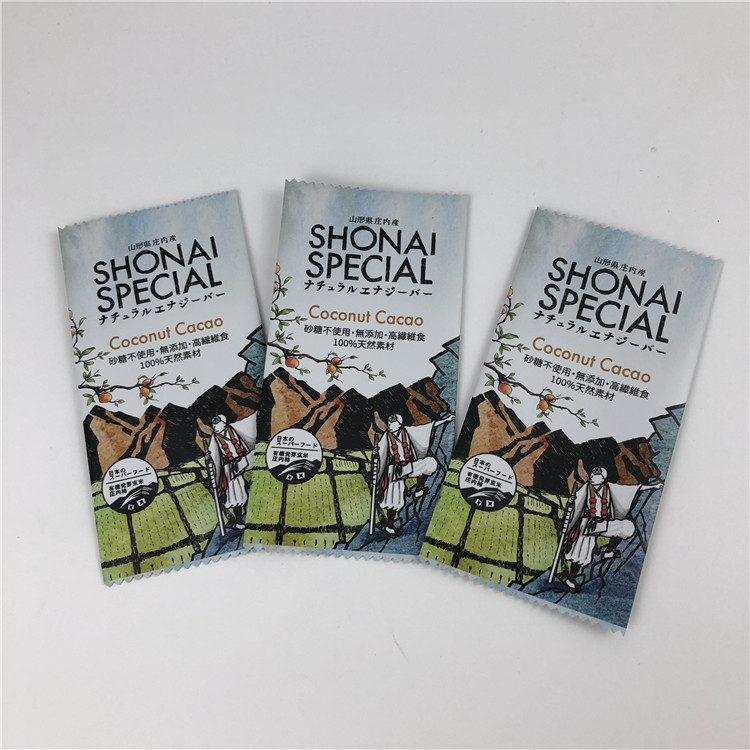 Back Sealing Dostosowana torba Food Grade Plastic Granola Bar Wrapper do pakowania czekolady / batoników energetycznych