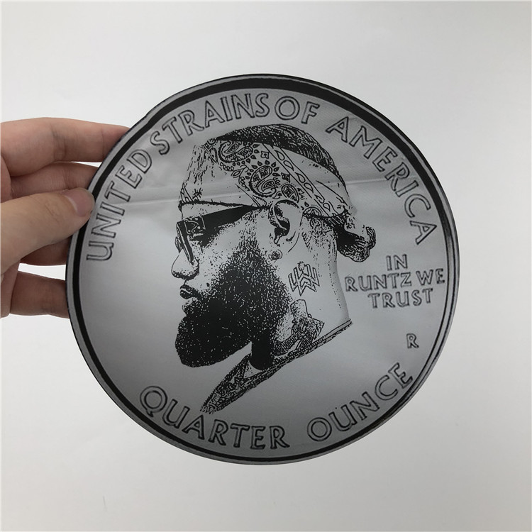 Miękkie w dotyku plastikowe opakowanie 3,5g torby mylarowe wycinane nieregularne woreczki z okrągłym kształtem Ziplock 7g woreczki na ciastka